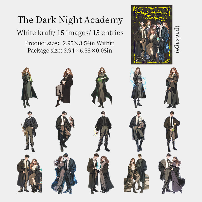 "Magic Academy" 15pcs Wizards and Witches Character Stickers