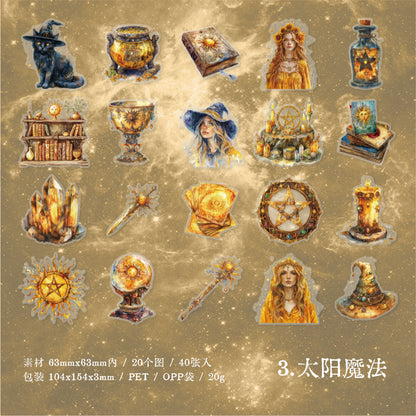 "Magical Fantasy" 40pcs Witchy Vibe PET Stickers