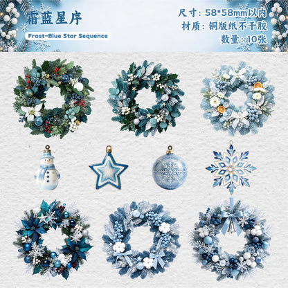 Christmas Wreath 10pcs Paper Stickers