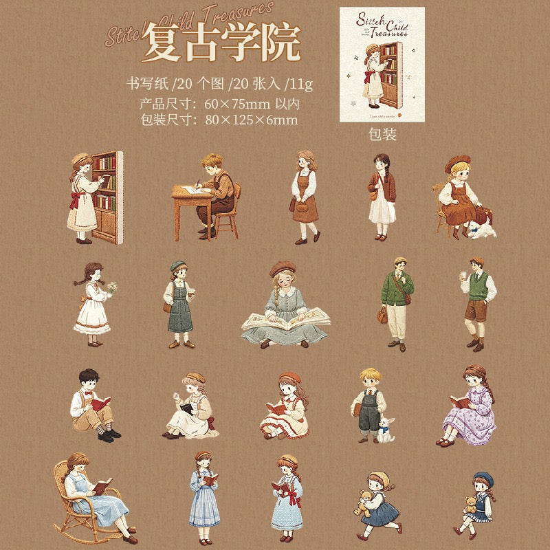 Stitch Child Treasures 20pcs Cute Girls Cardboard Stickers