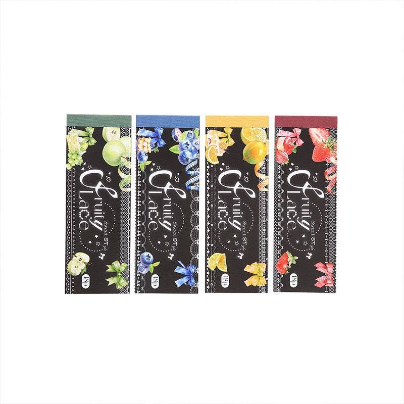 Fruit & Lace Cute Sticker Books Pre-cut PET Stickers 18 Sheets each