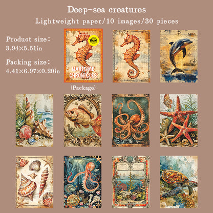 "Maritime Chronicles" 30 Sheets of Scrapbooking Decorative Papers