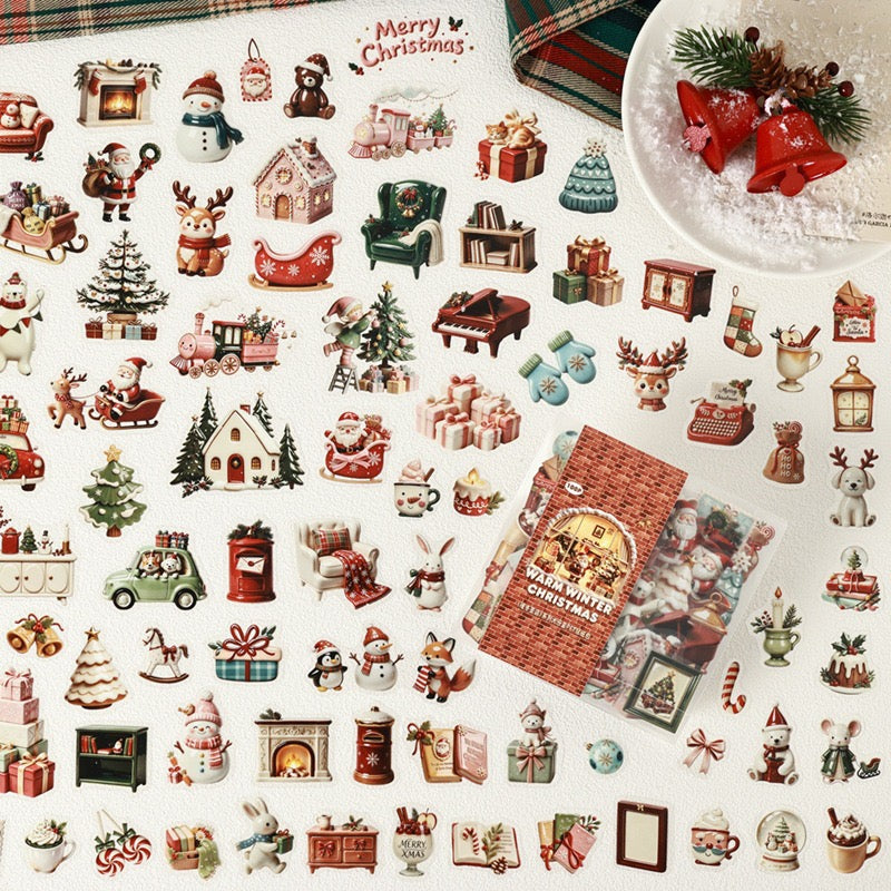 Ceramic like Christmas Stickers 100pcs in PET Stickers