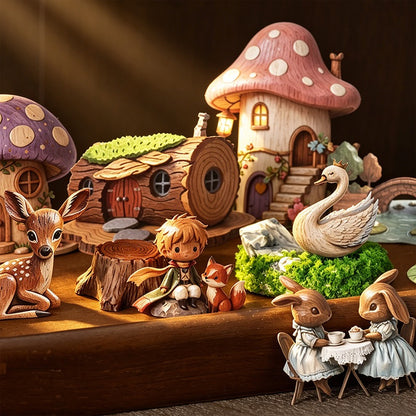 Adventures of the Marionette Fairy Tale 30pcs Wooden-like Cardboard Stickers