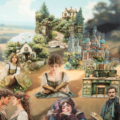 "Literary Story" 20pcs PET Stickers Decorative Stickers