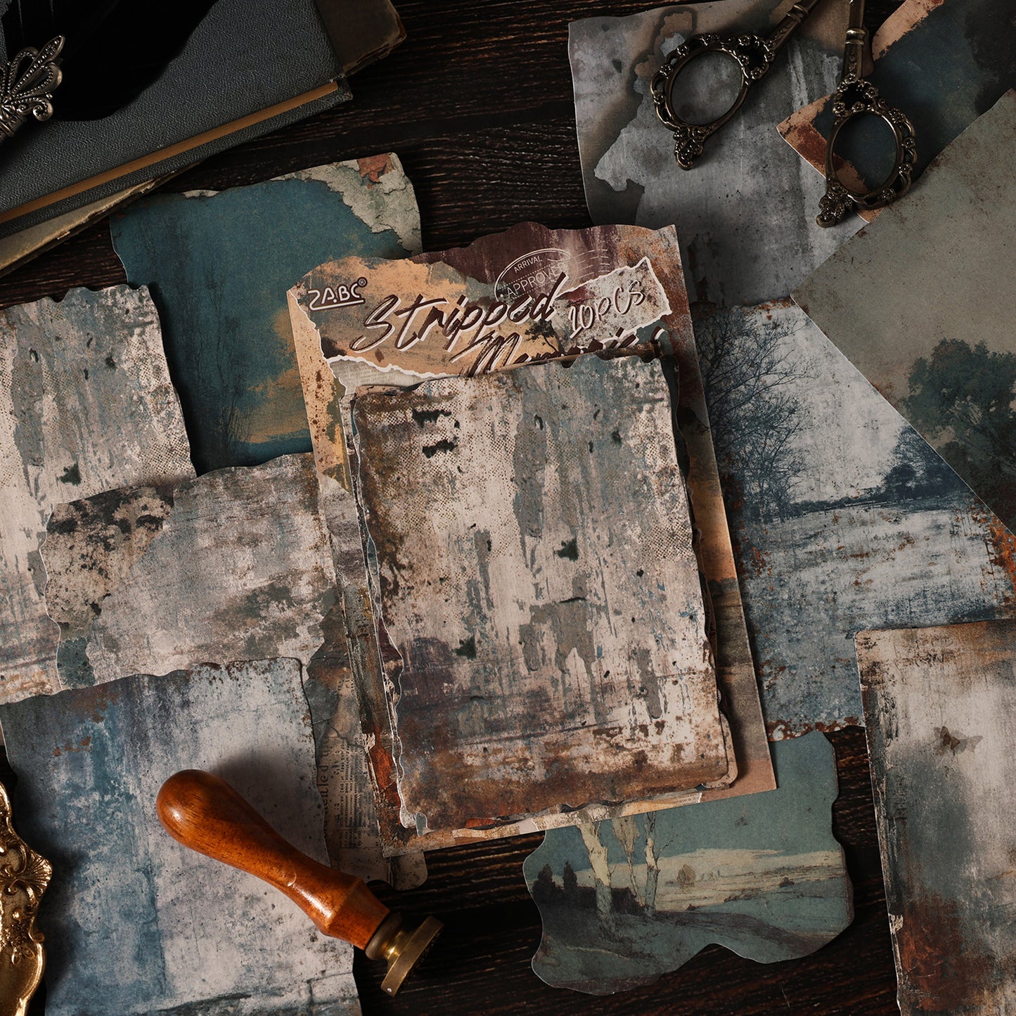 "Rust Seal" 10pcs Vintage Background Stickers