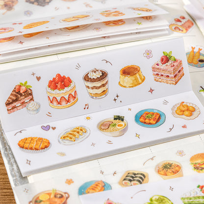 "The Glutton Moment" 20 Sheets of Cute Foodie Stickers Mini Sticker Books