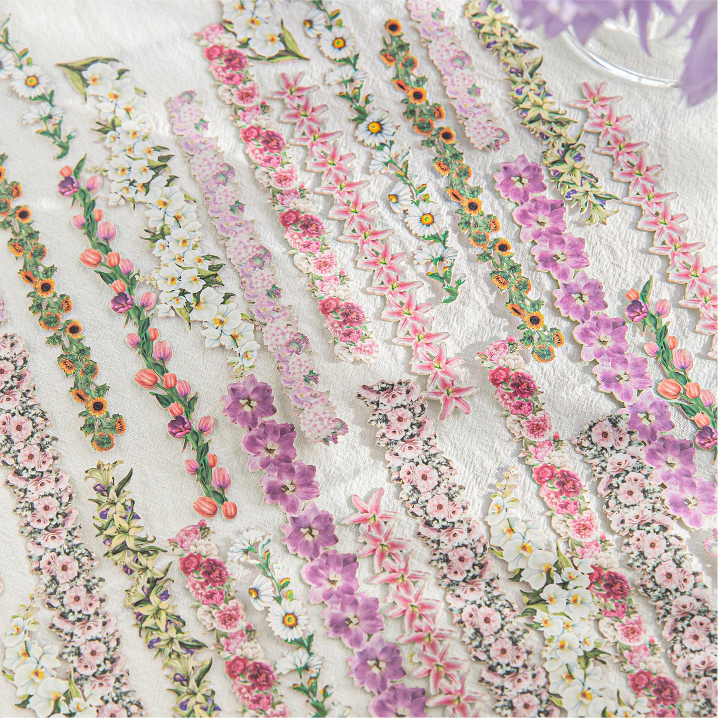 "Mountain Wild Flowers" 20pcs Long Strip Stickers