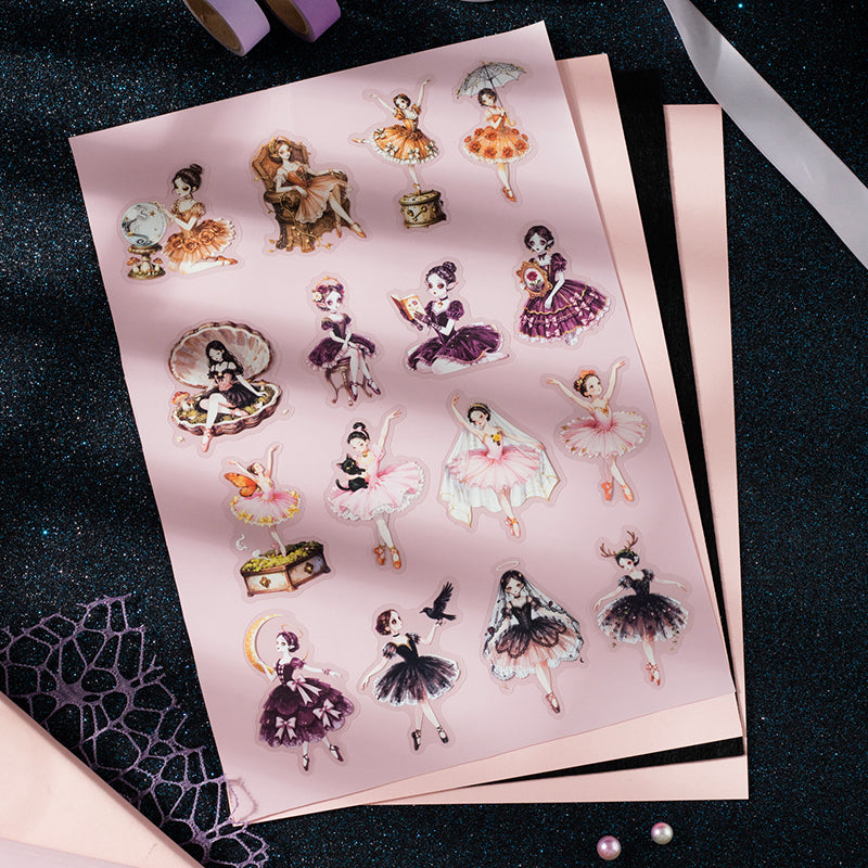 Ballet Dream 15pcs Cute Ballerina Sticker Set PET Stickers for Scrapbooking