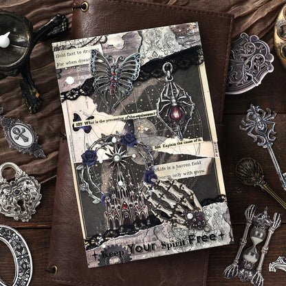"Gothic Grimoire" 15pcs Embossed Cardboard for Journaling Decoration