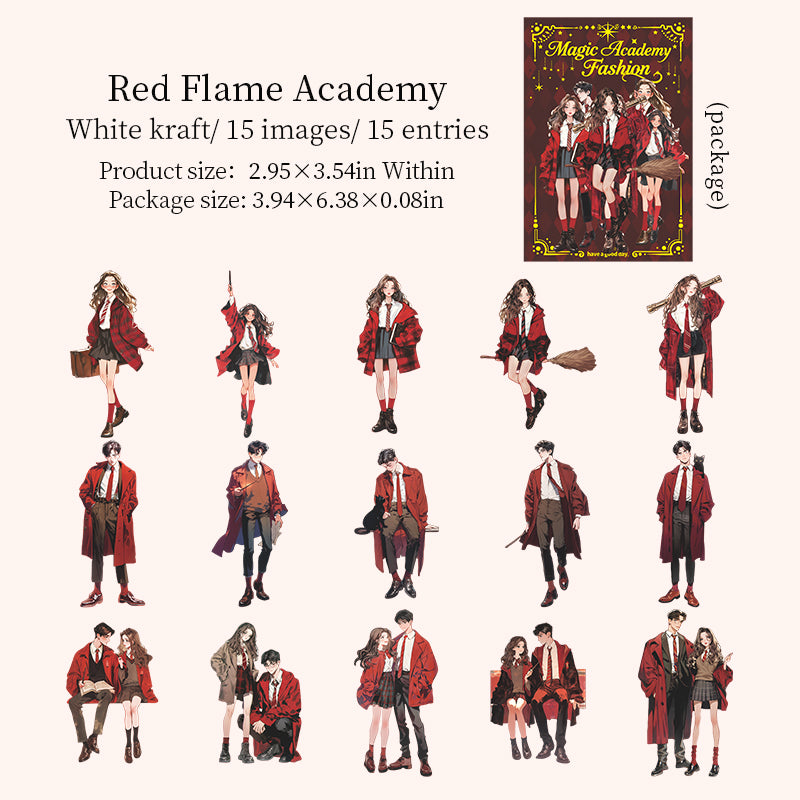 "Magic Academy" 15pcs Wizards and Witches Character Stickers