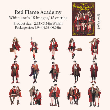 "Magic Academy" 15pcs Wizards and Witches Character Stickers