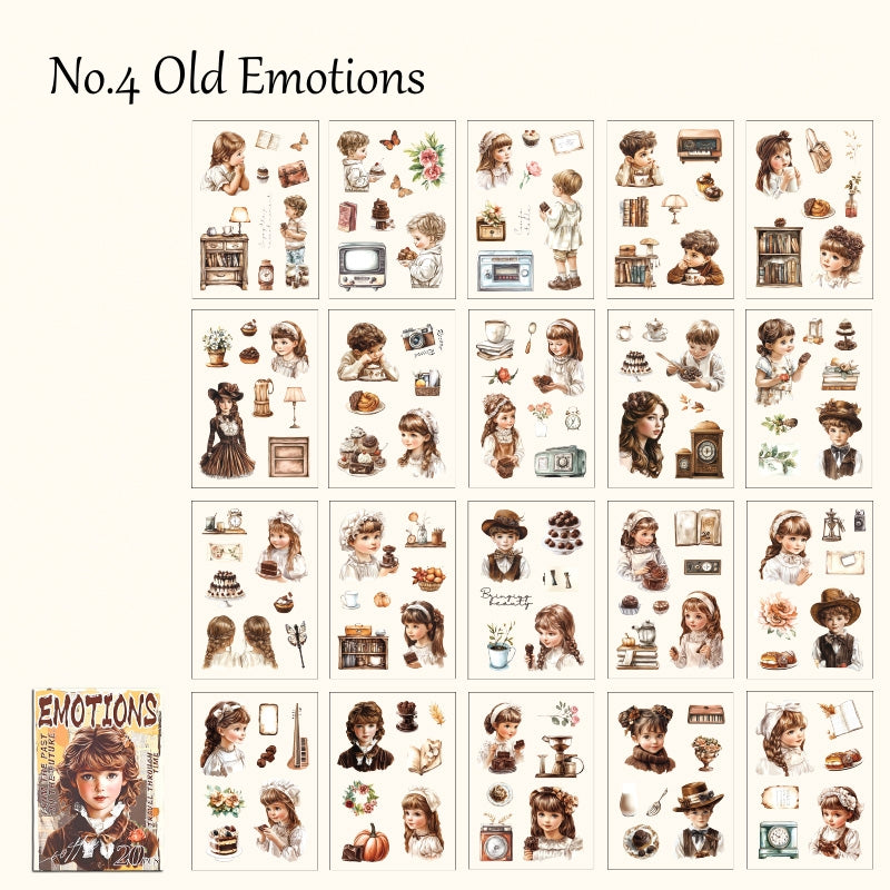 "Tracing Back Time" Retro Vintage Style Sticker Books