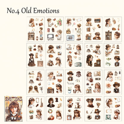 "Tracing Back Time" Retro Vintage Style Sticker Books