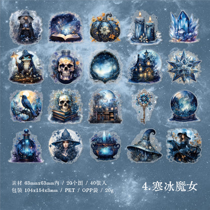 "Magical Fantasy" 40pcs Witchy Vibe PET Stickers