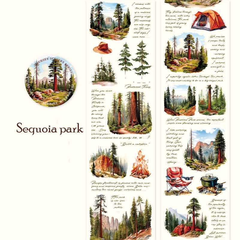 (30.June) Scenery PET Tapes with Mountains Trees Seas for Scrapbooking