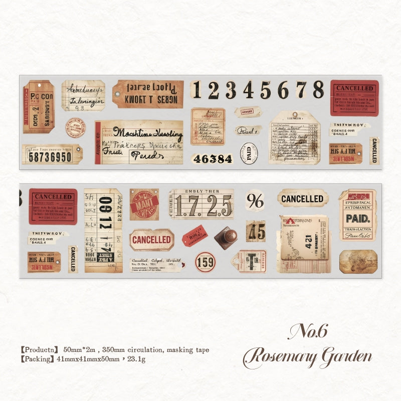 "Vintage Labels" Pre-cut Washi Tapes for Scrapbooking