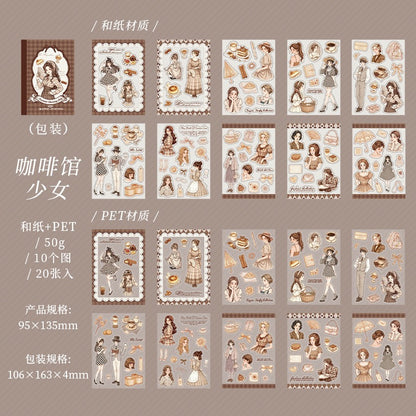 Encounter Charming Lady Sticker Books Pre-cut Washi and PET Stickers