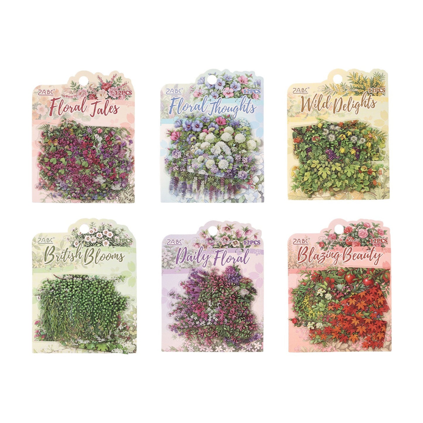 ZABC Flower PET Stickers 20pcs per pack