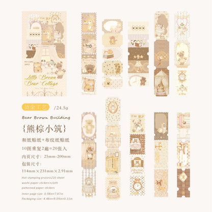 Golden Lined Cute Stickers 20pcs in
