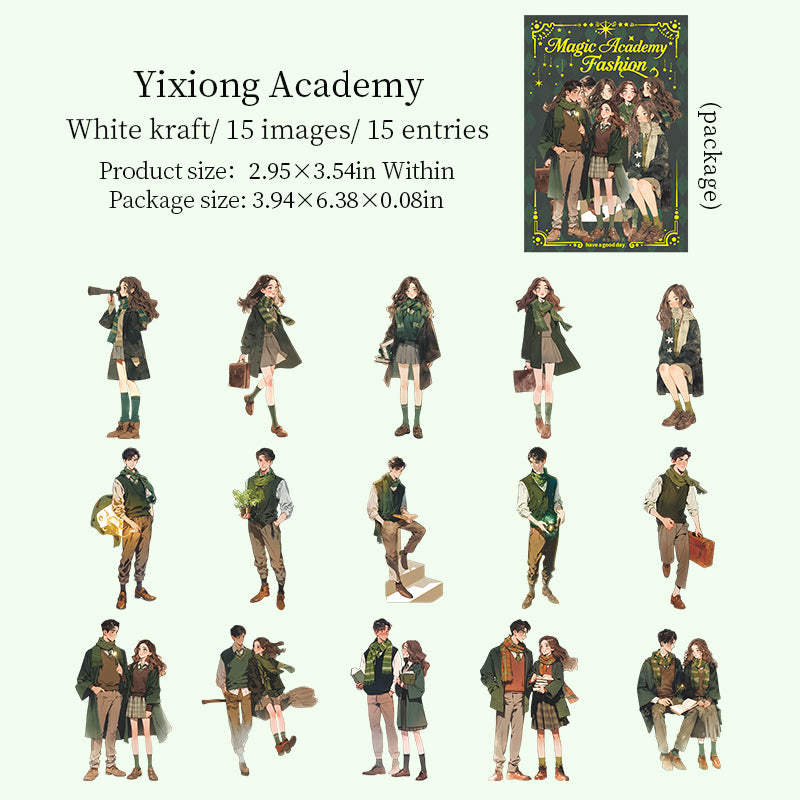 "Magic Academy" 15pcs Wizards and Witches Character Stickers