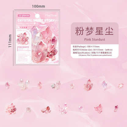 "Crystal Spirit" 30pcs Frosted PET Stickers