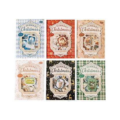 Christmas Summary 30pcs Embossed Cardboard Stickers