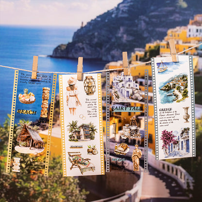 "City Filmstrip" 10 Sheets of Travel Themed PET Sticker Books