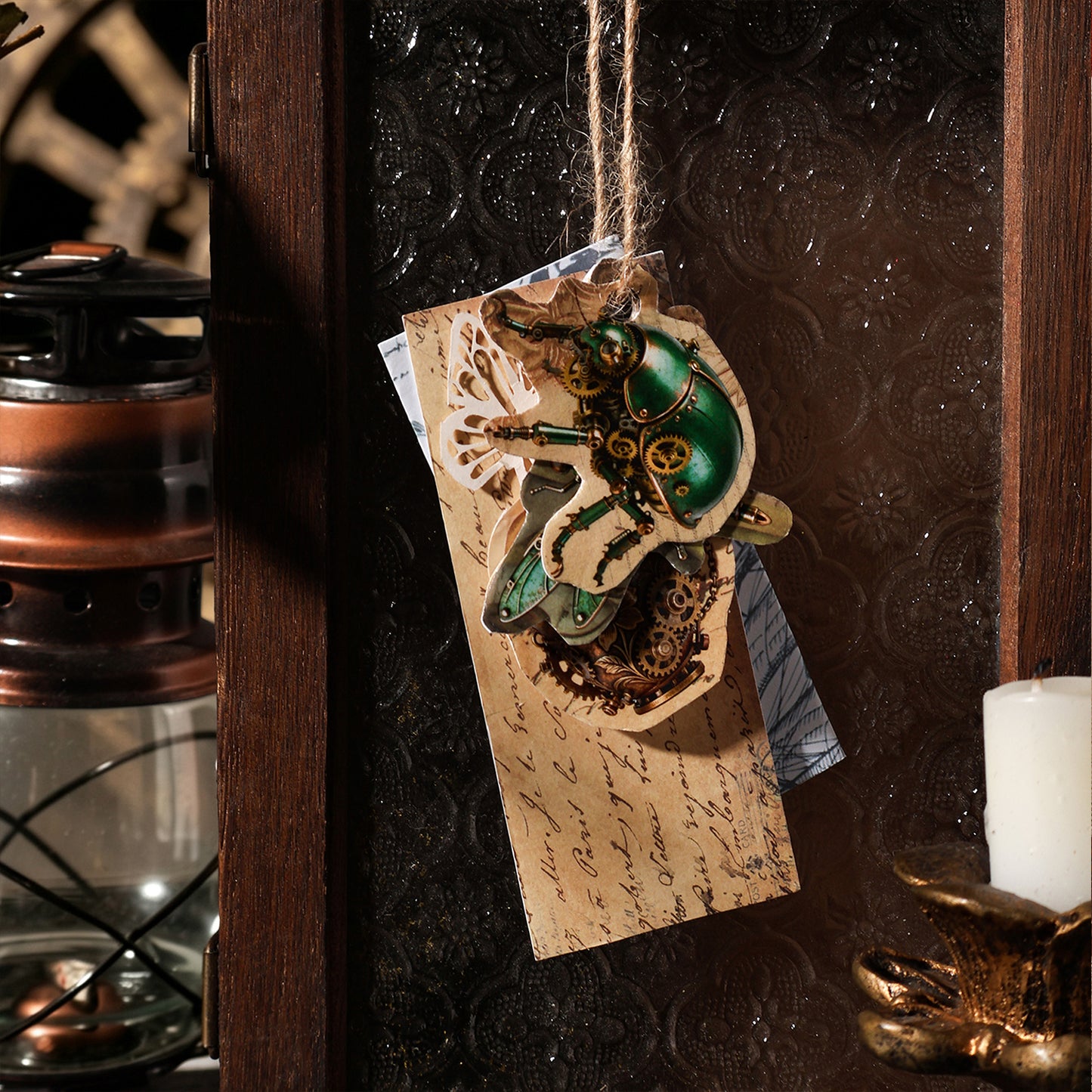 Steampunk Themed Journal Supplies with Large Stickers and Deco Papers