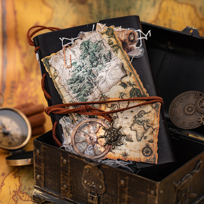 "Adventure Diary" 10pcs Vintage Map Stickers Pirate Map Stickers