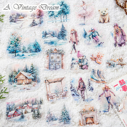 “The Fun of Winter” 25pcs PET Stickers no repeat