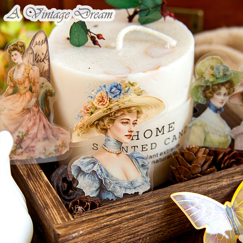 "Walking from the Painting" 30pcs PET Vintage Ladies Stickers