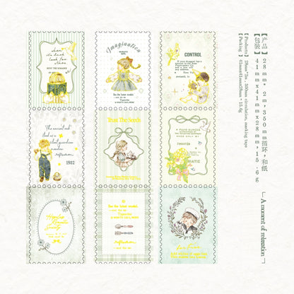 Cute Rococo Style Gold Foil Stamp Vellum Tape Pre-cut Cute Vellum Tape