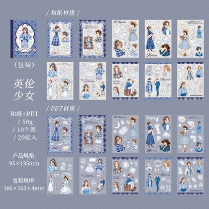 Encounter Charming Lady Sticker Books Pre-cut Washi and PET Stickers