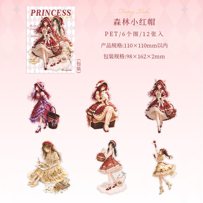 Princess Fairy Tales Large Sized PET Stickers for Journaling