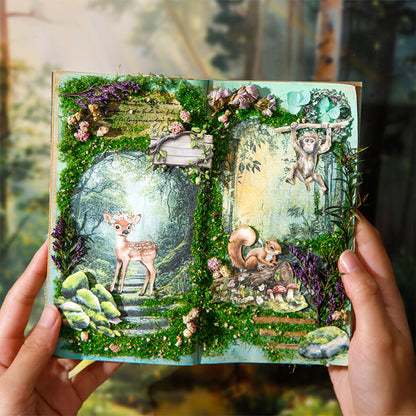 "Jungle Adventure" Mini Journal Supplies Pack 100pcs in Contain Stickers and Deco Papers