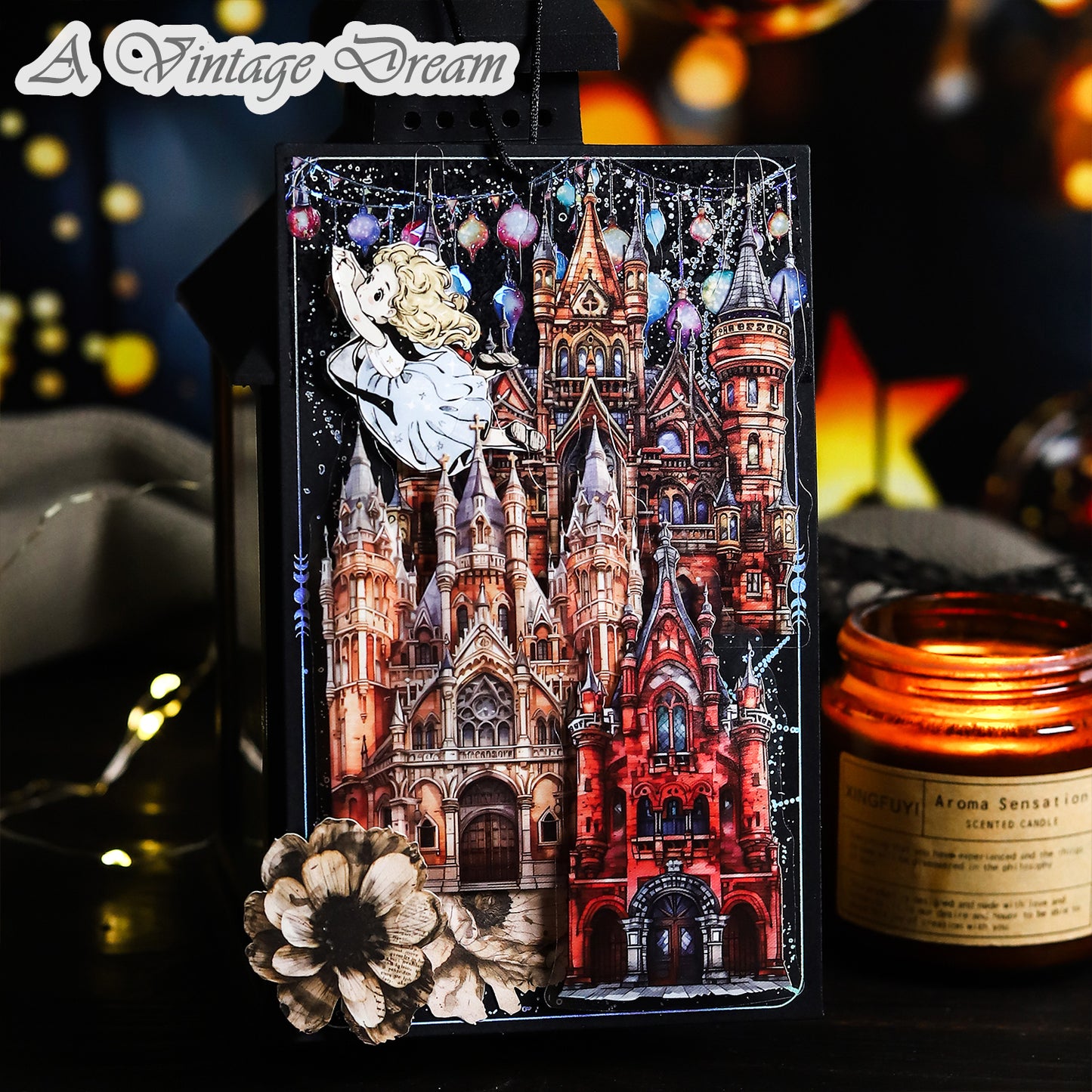 (15.Sept) 10pcs Large Sized Shiny Gothic Church & Castle Stickers for DIY and Scrapbooking