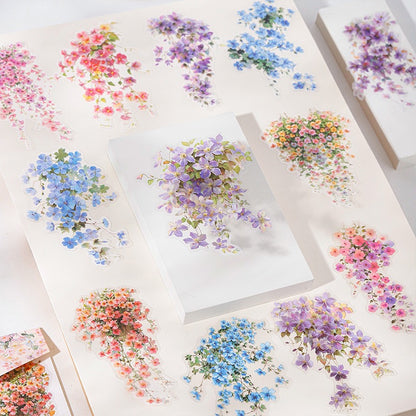 Gentle Droop Flower PET Stickers 10pcs in