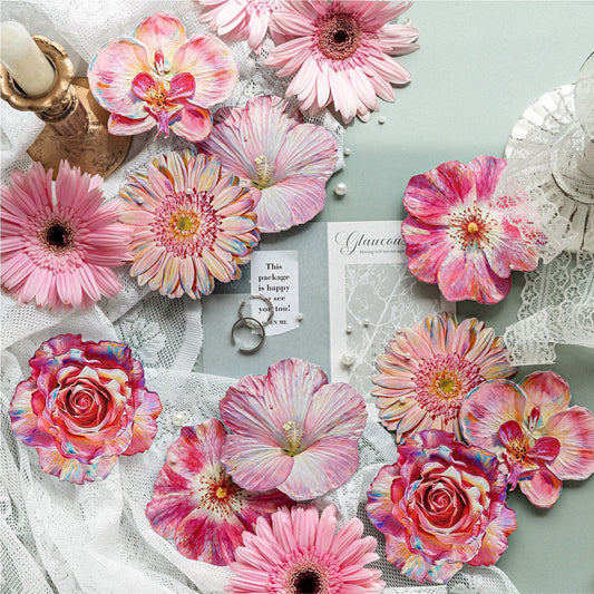 Large Sized Flower Stickers Cardboard Stickers 10pcs per pack