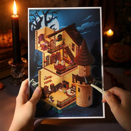 Cute Halloween 3D Scenes Playing Stickers