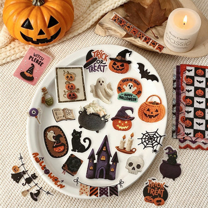 Knitting Style Halloween Sticker Pack 100pcs in PET Stickers and Deco Papers