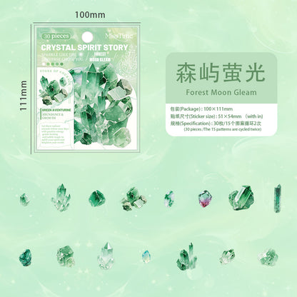 "Crystal Spirit" 30pcs Frosted PET Stickers