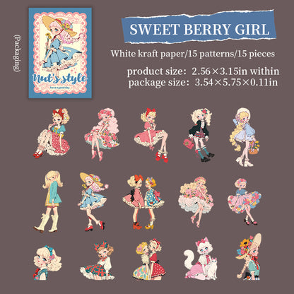 "Chestnut's Outfit" 15pcs Cute Dolls PET Stickers