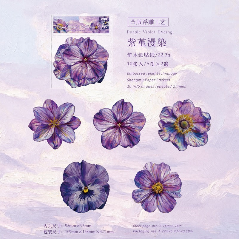 Large Sized Flower Stickers Cardboard Stickers 10pcs per pack