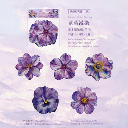 Large Sized Flower Stickers Cardboard Stickers 10pcs per pack