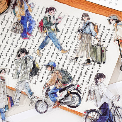 "Pedestrians Series" 20pcs Street pedestrians PET Stickers