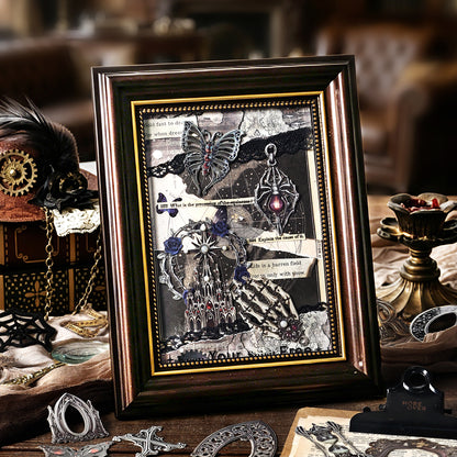 "Gothic Grimoire" 15pcs Embossed Cardboard for Journaling Decoration