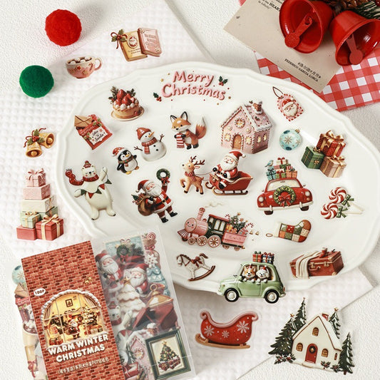 Ceramic like Christmas Stickers 100pcs in PET Stickers