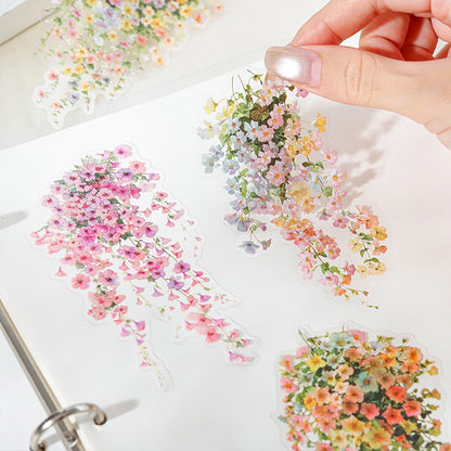 Gentle Droop Flower PET Stickers 10pcs in