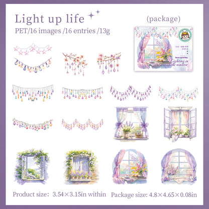"Lights and Windows" 16pcs PET Stickers